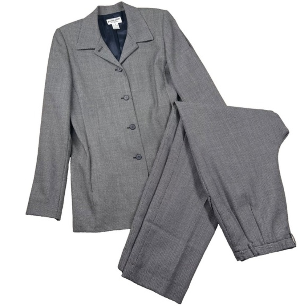 Vintage Pendleton Pant Suit Womens 10‎ Tall 100% Virgin Wool Single Breast Pleat